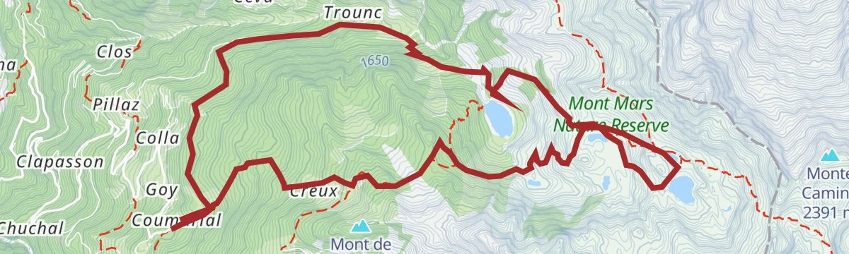 Route map: Coumarial-Rifugio Barma